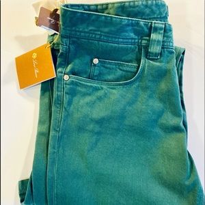 Loro Piana 5 Tasche Green Slim Trousers